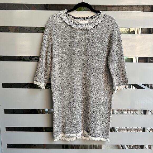 IRO Birnie Tweed Fringe Mini Sweater Dress Size EU 36 (US 4) - Picture 2 of 7